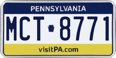 PA license plate MCT8771