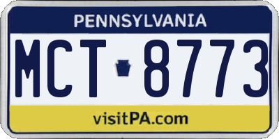 PA license plate MCT8773