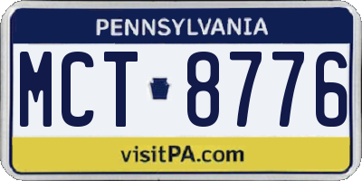PA license plate MCT8776