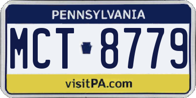 PA license plate MCT8779