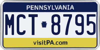 PA license plate MCT8795
