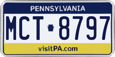 PA license plate MCT8797