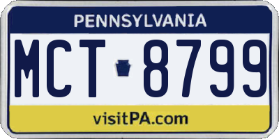 PA license plate MCT8799