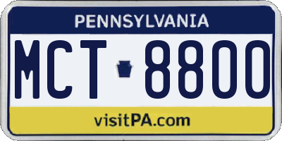PA license plate MCT8800