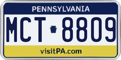 PA license plate MCT8809