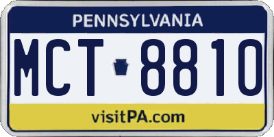 PA license plate MCT8810