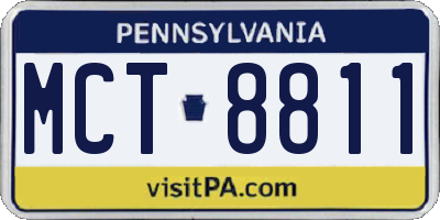 PA license plate MCT8811