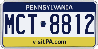 PA license plate MCT8812