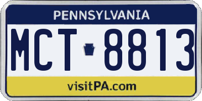 PA license plate MCT8813