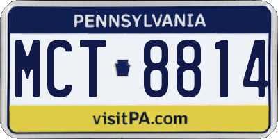 PA license plate MCT8814