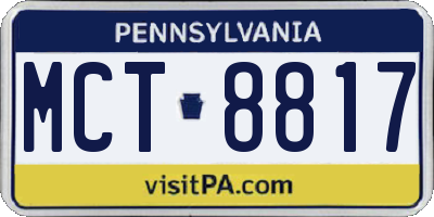 PA license plate MCT8817