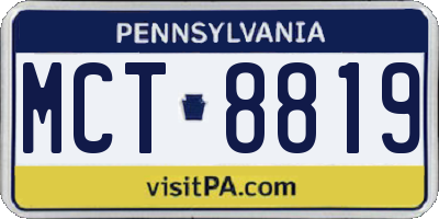 PA license plate MCT8819