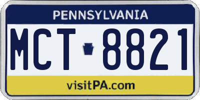 PA license plate MCT8821