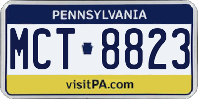 PA license plate MCT8823