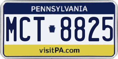 PA license plate MCT8825
