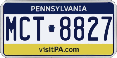 PA license plate MCT8827