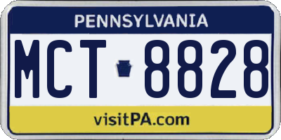 PA license plate MCT8828