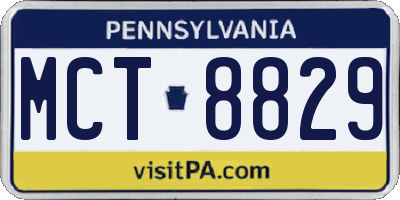 PA license plate MCT8829