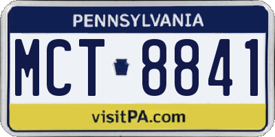 PA license plate MCT8841
