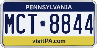 PA license plate MCT8844