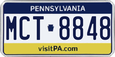 PA license plate MCT8848