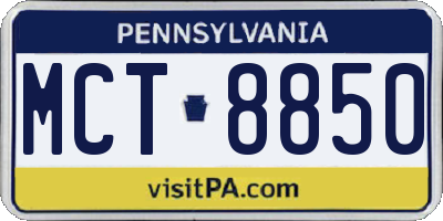 PA license plate MCT8850