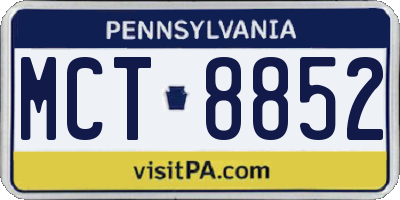 PA license plate MCT8852