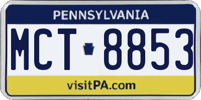 PA license plate MCT8853