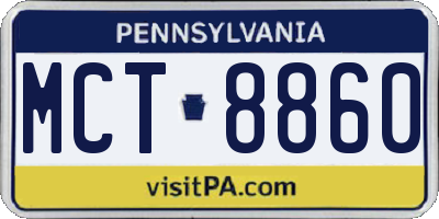 PA license plate MCT8860