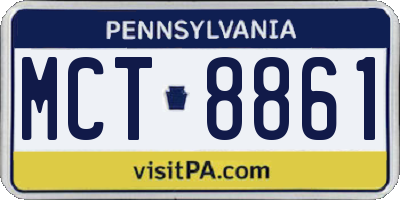 PA license plate MCT8861