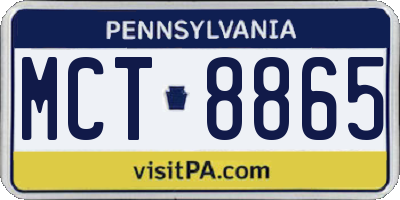 PA license plate MCT8865