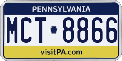 PA license plate MCT8866