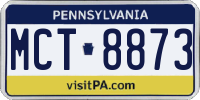 PA license plate MCT8873