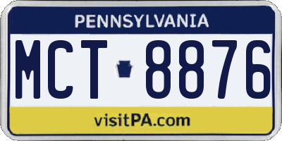 PA license plate MCT8876