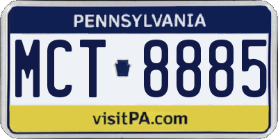 PA license plate MCT8885