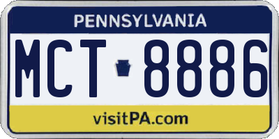 PA license plate MCT8886