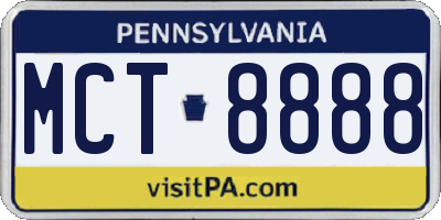 PA license plate MCT8888
