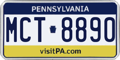 PA license plate MCT8890