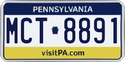 PA license plate MCT8891
