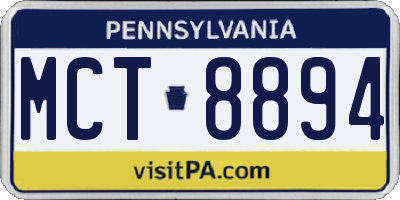 PA license plate MCT8894