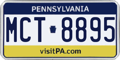 PA license plate MCT8895