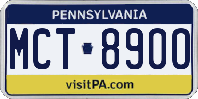 PA license plate MCT8900