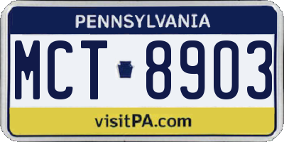 PA license plate MCT8903