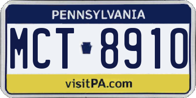 PA license plate MCT8910