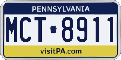 PA license plate MCT8911