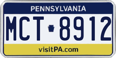 PA license plate MCT8912