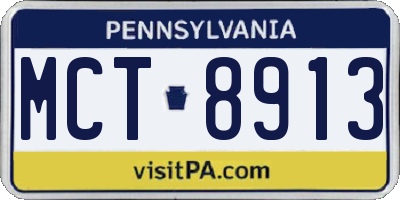 PA license plate MCT8913