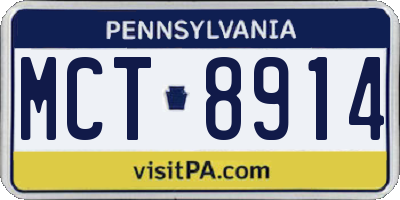 PA license plate MCT8914