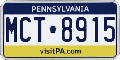 PA license plate MCT8915