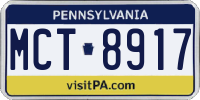 PA license plate MCT8917